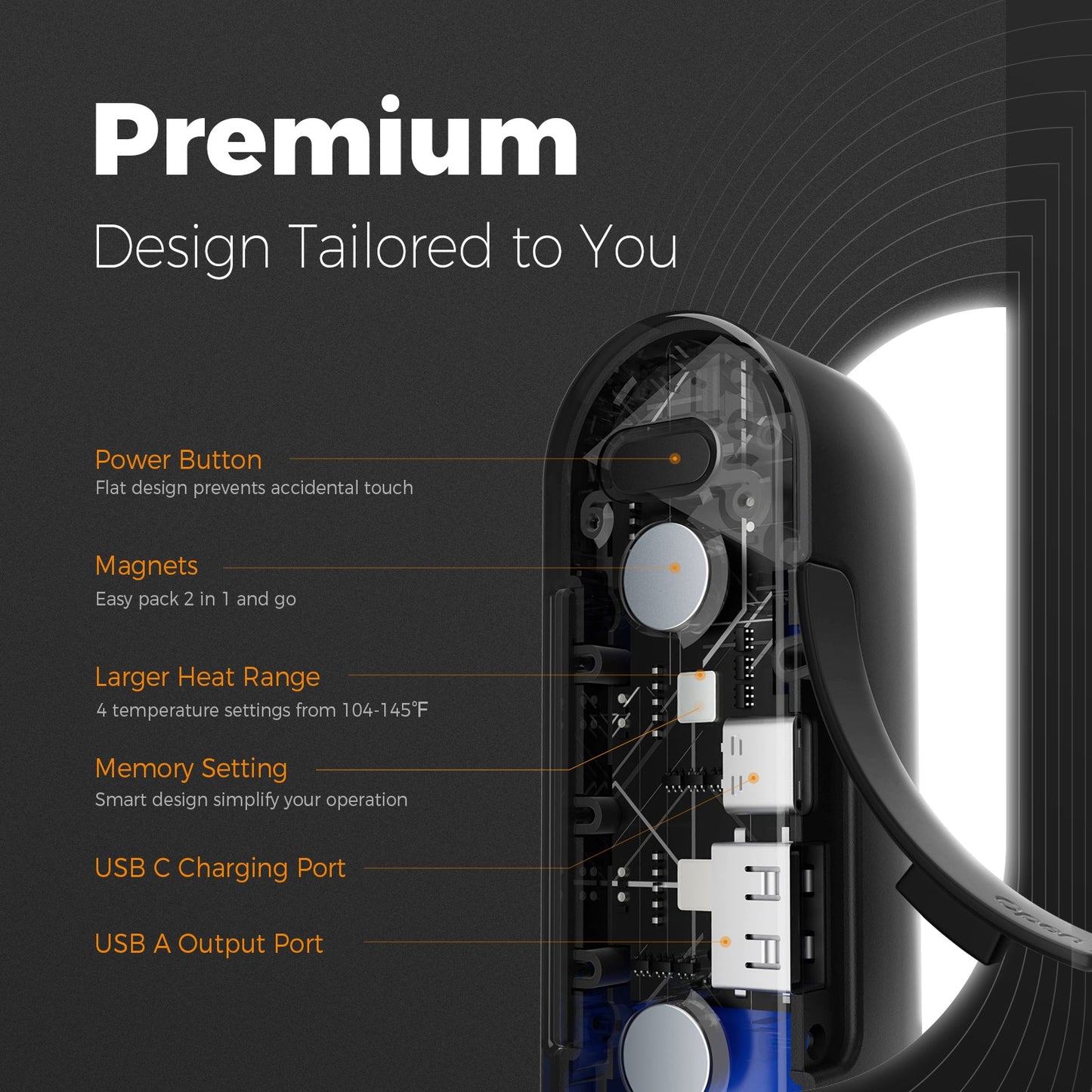 UT2s 2-in-1 Magnetic Rechargeable Hand Warmer